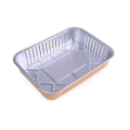 Customized gold aluminum foil food container with lid